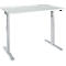 Schäfer Shop Select Schreibtisch ERGO-T 2.0, elektrisch höhenverstellbar, Rechteck, T-Fuß, B 1200 x T 800 x H 640-1300 mm, lichtgrau/weißalu
