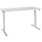 Schäfer Shop Select Schreibtisch ERGO-T 2.0, elektrisch höhenverstellbar, Rechteck, T-Fuß, B 1600 x T 800 x H 640-1300 mm, lichtgrau/weißalu