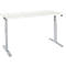 Schäfer Shop Select Schreibtisch ERGO-T 2.0, elektrisch höhenverstellbar, Rechteck, T-Fuß, B 1600 x T 800 x H 640-1300 mm, weiß/weißalu