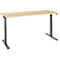Schäfer Shop Select Schreibtisch ERGO-T 2.0, elektrisch höhenverstellbar, Rechteck, T-Fuß, B 1800 x T 800 x H 640-1300 mm, Ahorn/anthrazit
