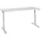 Schäfer Shop Select Schreibtisch ERGO-T 2.0, elektrisch höhenverstellbar, Rechteck, T-Fuß, B 1800 x T 800 x H 640-1300 mm, lichtgrau/weißalu