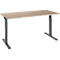 Schäfer Shop Select Schreibtisch ERGO-T 2.0, Quadrat, T-Fuß, B 1600 x T 800 x H 675-895 mm, Eiche/anthrazit
