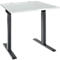 Schäfer Shop Select Schreibtisch ERGO-T 2.0, Quadrat, T-Fuß, B 800 x T 800 x H 675-895 mm, lichtgrau/anthrazit