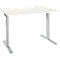 Schäfer Shop Select Schreibtisch ERGO-T 2.0, Rechteck, T-Fuß, B 1200 x T 800 x H 675-895 mm, weiß/weißalu