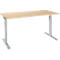Schäfer Shop Select Schreibtisch ERGO-T 2.0, Rechteck, T-Fuß, B 1600 x T 800 x H 675-895 mm, Ahorn/weißalu
