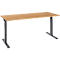 Schäfer Shop Select Schreibtisch ERGO-T 2.0, Rechteck, T-Fuß, B 1800 x T 800 x H 675-895 mm, Buche/anthrazit