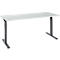Schäfer Shop Select Schreibtisch ERGO-T 2.0, Rechteck, T-Fuß, B 1800 x T 800 x H 675-895 mm, lichtgrau/anthrazit