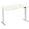 Schäfer Shop Select Schreibtisch ERGO-T, elektrisch höhenverstellbar, Freiform, Ansatz links, T-Fuß, B 1800 x H 640-1300 mm, weiß/weißalu
