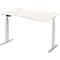 Schäfer Shop Select Schreibtisch ERGO-T, elektrisch höhenverstellbar, Freiform, Ansatz rechts, T-Fuß, B 1800 x H 640-1300 mm, weiß/weißalu