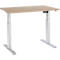 Schäfer Shop Select Schreibtisch ERGO-T, elektrisch höhenverstellbar, Rechteck, T-Fuß, B 1200 x T 800 x H 725-1185 mm, Eiche/weißaluminium