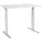 Schäfer Shop Select Schreibtisch ERGO-T, elektrisch höhenverstellbar, Rechteck, T-Fuß, B 1200 x T 800 x H 725-1185 mm, lichtgrau/weißaluminium