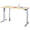 Schäfer Shop Select Schreibtisch ERGO-T, elektrisch höhenverstellbar, Rechteck, T-Fuss, B 1600 x T 800 x H 725-1185 mm, Ahorn/weissaluminium 