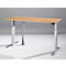 Schäfer Shop Select Schreibtisch ERGO-T, elektrisch höhenverstellbar, Rechteck, T-Fuss, B 1600 x T 800 x H 725-1185 mm, Buche/weissaluminium 