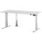 Schäfer Shop Select Schreibtisch ERGO-T, elektrisch höhenverstellbar, Rechteck, T-Fuss, B 1600 x T 800 x H 725-1185 mm, lichtgrau/weissaluminium 