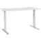 Schäfer Shop Select Schreibtisch ERGO-T, elektrisch höhenverstellbar, Rechteck, T-Fuß, B 1600 x T 800 x H 725-1185 mm, lichtgrau/weißaluminium