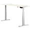 Schäfer Shop Select Schreibtisch ERGO-T, elektrisch höhenverstellbar, Rechteck, T-Fuß, B 1800 x T 800 x H 640-1300 mm, weiß/weißaluminium