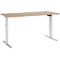 Schäfer Shop Select Schreibtisch ERGO-T, elektrisch höhenverstellbar, Rechteck, T-Fuß, B 1800 x T 800 x H 725-1185 mm, Eiche/weißaluminium