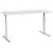 Schäfer Shop Select Schreibtisch ERGO-T, elektrisch höhenverstellbar, Rechteck, T-Fuss, B 1800 x T 800 x H 725-1185 mm, lichtgrau/weissaluminium 