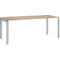 Schäfer Shop Select Schreibtisch LOGIN, 4-Fuß, B 1600 x T 800 x H 740 mm, Eiche/weißalu
