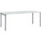 Schäfer Shop Select Schreibtisch LOGIN, 4-Fuß, B 1600 x T 800 x H 740 mm, lichtgrau/weißalu