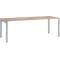 Schäfer Shop Select Schreibtisch LOGIN, 4-Fuß, B 1800 x T 800 x H 740 mm, Eiche/weißalu
