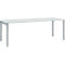 Schäfer Shop Select Schreibtisch LOGIN, 4-Fuß, B 1800 x T 800 x H 740 mm, lichtgrau/weißalu