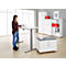 Schäfer Shop Select Schreibtisch LOGIN, elektrisch höhenverstellbar, Rechteck, T-Fuß, B 1600 x T 800 x H 645-1290 mm, weiß/weißaluminium