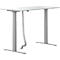 Schäfer Shop Select Schreibtisch Login, elektrisch höhenverstellbar, T-Fuß, B 1600 x T 800 x H 645-1290 mm, lichtgrau/weißalu + Kabelschlange, silber