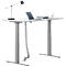 Schäfer Shop Select Schreibtisch Login, elektrisch höhenverstellbar, T-Fuß, B 1600 x T 800 x H 645-1290 mm, lichtgrau/weißalu + Kabelschlange, silber