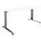 Schäfer Shop Select Schreibtisch LOGIN, manuell höheneinstellbar, C-Fuß, B 1200 x T 800 x H 660-820 mm, weiß/basaltgrau