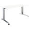 Schäfer Shop Select Schreibtisch LOGIN, manuell höheneinstellbar, C-Fuß, B 1200 x T 800 x H 660-820 mm, weiß/weißalu