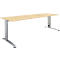 Schäfer Shop Select Schreibtisch LOGIN, manuell höheneinstellbar, C-Fuß, B 1600 x T 800 x H 660-820 mm, Ahorn/weißalu