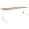 Schäfer Shop Select Schreibtisch LOGIN, manuell höheneinstellbar, C-Fuß, B 1600 x T 800 x H 660-820 mm, Eiche/verkehrsweiß