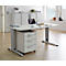 Schäfer Shop Select Schreibtisch LOGIN, manuell höheneinstellbar, C-Fuß, B 1600 x T 800 x H 660-820 mm, lichtgrau/weißalu