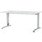 Schäfer Shop Select Schreibtisch LOGIN, manuell höheneinstellbar, C-Fuß, B 1600 x T 800 x H 660-820 mm, lichtgrau/weißalu