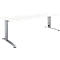 Schäfer Shop Select Schreibtisch LOGIN, manuell höheneinstellbar, C-Fuß, B 1600 x T 800 x H 660-820 mm, weiß/weißalu