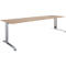 Schäfer Shop Select Schreibtisch LOGIN, manuell höheneinstellbar, C-Fuß, B 1800 x T 800 x H 660-820 mm, Eiche/weißalu