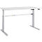 Schäfer Shop Select Schreibtisch Moxxo IQ, elektrisch höhenverstellbar, Rechteck, C-Fuß, B 1600 x T 800 x H 725-1185 mm, lichtgrau/weißaluminium