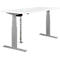 Schäfer Shop Select Schreibtisch NEVADA, elektrisch höhenverstellbar, Rechteck, T-Fuß, B 1600 x T 800 x H 640-1300 mm, weiß/weißaluminium RAL 9006 