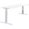Schäfer Shop Select Schreibtisch NEVADA, elektrisch höhenverstellbar, Rechteck, T-Fuß, B 1800 x T 800 x H 715-1185 mm, weiß/alusilber 