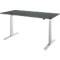 Schäfer Shop Select Schreibtisch SET UP, elektrisch höhenverstellbar, Rechteck, T-Fuß, B 1600 x T 800 x H 645-1290 mm, graphit/weißaluminium