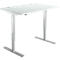 Schäfer Shop Select Schreibtisch Start Off, elektrisch höhenverstellbar, Rechteck, T-Fuß, B 1200 x T 800 x H 755-1255 mm, lichtgrau/weißaluminium 