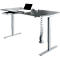 Schäfer Shop Select Schreibtisch Start Off, elektrisch höhenverstellbar, Rechteck, T-Fuß, B 1600 mm, graphit/weißalu + Schublade & Kabelspirale