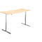 Schäfer Shop Select Schreibtisch Start Off, elektrisch höhenverstellbar, Rechteck, T-Fuß, B 1600 x T 800 x H 705-1205 mm, Ahorn/weißalu 