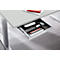 Schäfer Shop Select Schreibtisch Start Off, elektrisch höhenverstellbar, Rechteck, T-Fuß, B 1600 x T 800 x H 705-1205 mm, lichtgrau/weißaluminium + Zubehörschublade 