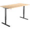 Schäfer Shop Select Schreibtisch Start Off, elektrisch höhenverstellbar, Rechteck, T-Fuß, B 1600 x T 800 x H 755-1255 mm, Ahorn/schwarz 