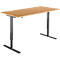 Schäfer Shop Select Schreibtisch Start Off, elektrisch höhenverstellbar, Rechteck, T-Fuß, B 1600 x T 800 x H 755-1255 mm, Buche/schwarz 