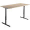 Schäfer Shop Select Schreibtisch Start Off, elektrisch höhenverstellbar, Rechteck, T-Fuß, B 1600 x T 800 x H 755-1255 mm, Eiche/schwarz