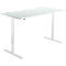 Schäfer Shop Select Schreibtisch Start Off, elektrisch höhenverstellbar, Rechteck, T-Fuß, B 1600 x T 800 x H 755-1255 mm, lichtgrau/weiß 