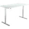 Schäfer Shop Select Schreibtisch Start Off, elektrisch höhenverstellbar, Rechteck, T-Fuß, B 1600 x T 800 x H 755-1255 mm, lichtgrau/weißaluminium 